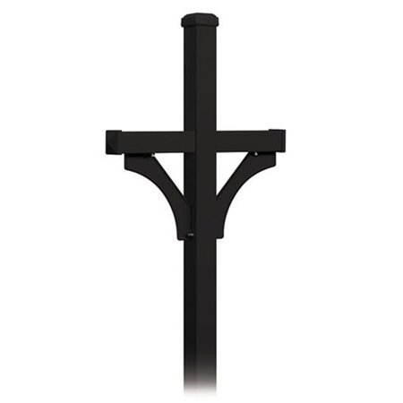SALSBURY INDUSTRIES Salsbury Industries 4872BLK Deluxe Mailbox Post 2 Sided for 2 Mailboxes In-Ground Mounted - Black 4872BLK